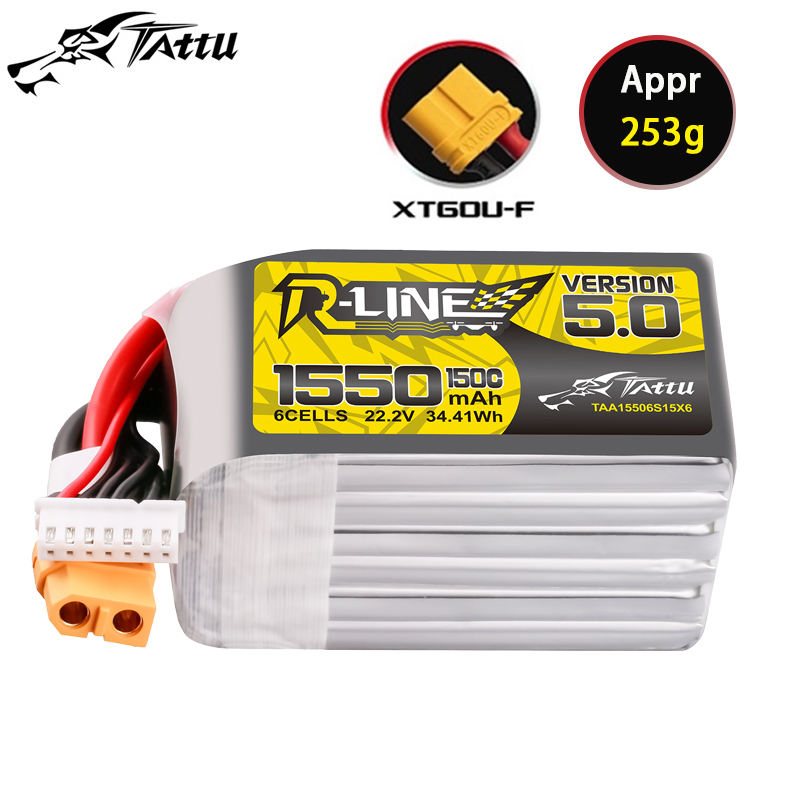 Drone Battery 6S - TATTU-R-LINE 5.0 22.2V 1550mAh 150C LiPo