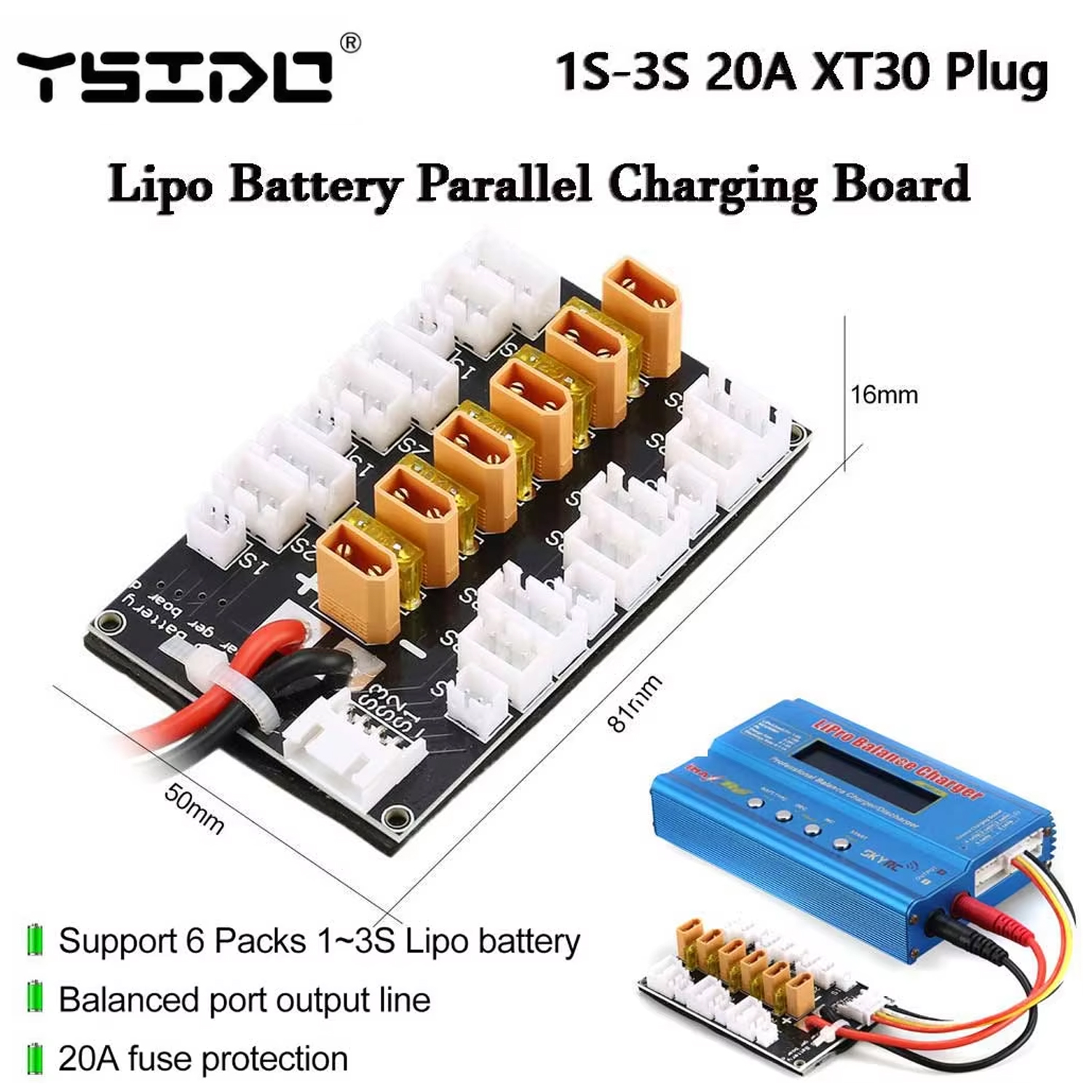 YSIDO Lipo Battery Parallel Ch - Drone Battery Parallel Board recensione e prezzo