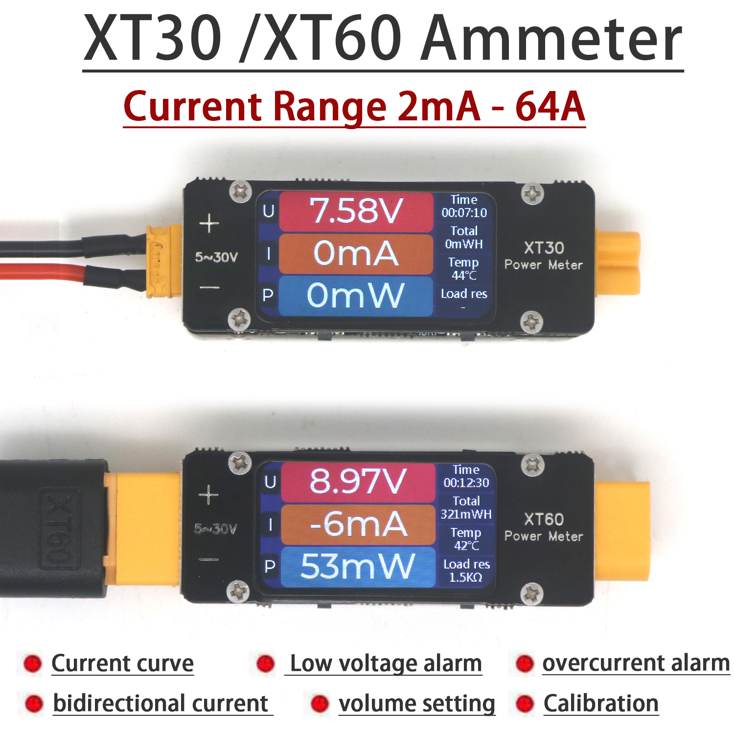 XT30 XT60 Ammeter Power Meter  - Drone Battery High Voltage recensione e prezzo