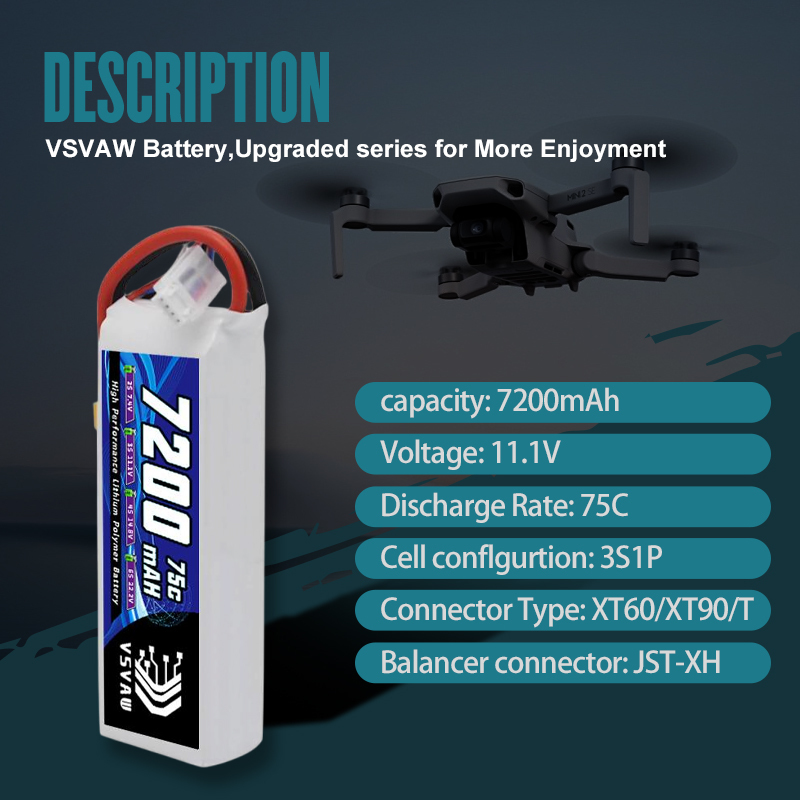 VSVAW 3S Lipo Battery 11.1V 72 - Drone Battery Plate recensione e prezzo