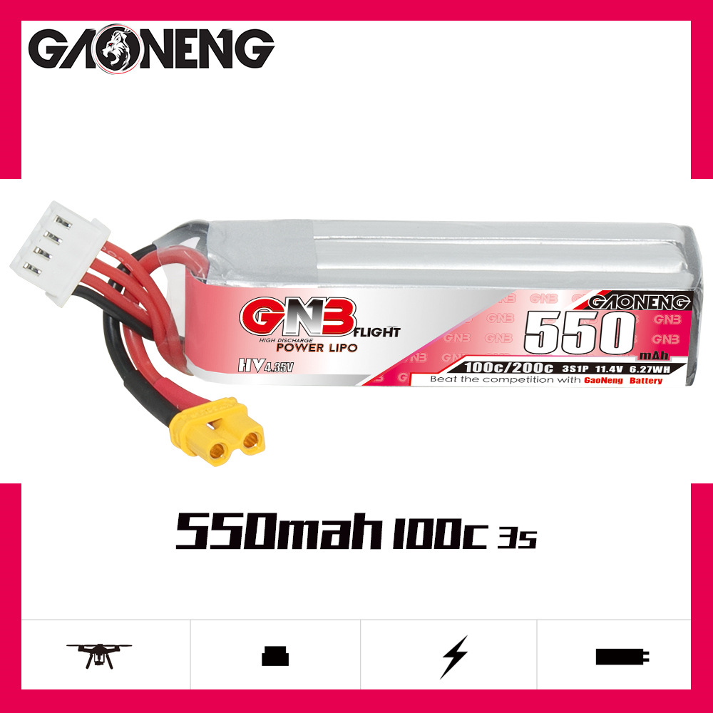 GNB HV 11.4V 550mAh 100C/200C  - Drone Battery Plate recensione e prezzo