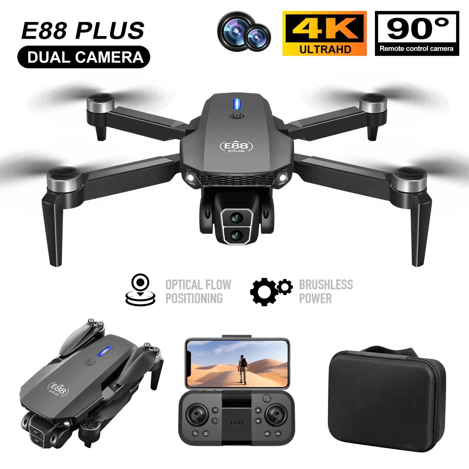 New E88 Plus Quadcopter Drone: - Drone Battery Box recensione e prezzo