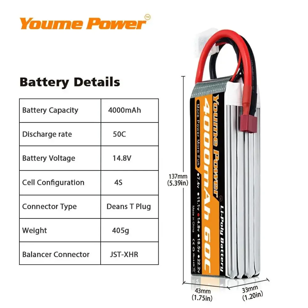 4S 14.8V Lipo Battery 3300mah  - Drone Battery 4S recensione e prezzo