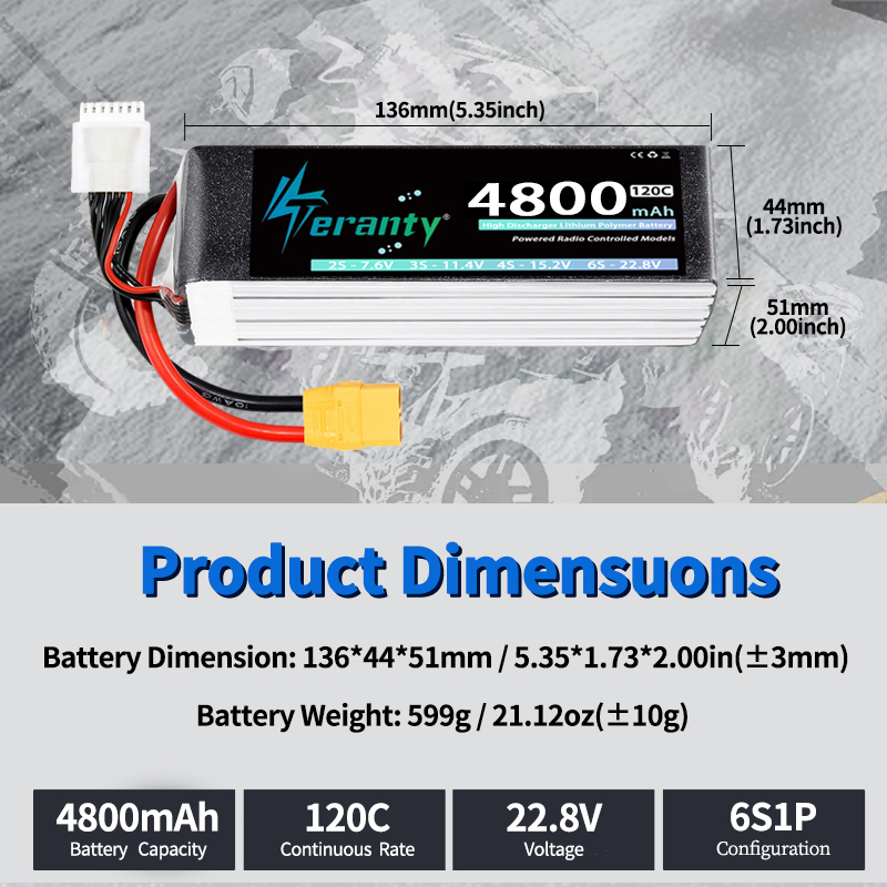 TERANTY 6S 4800mAh Lipo Batter - Drone Battery Plate recensione e prezzo