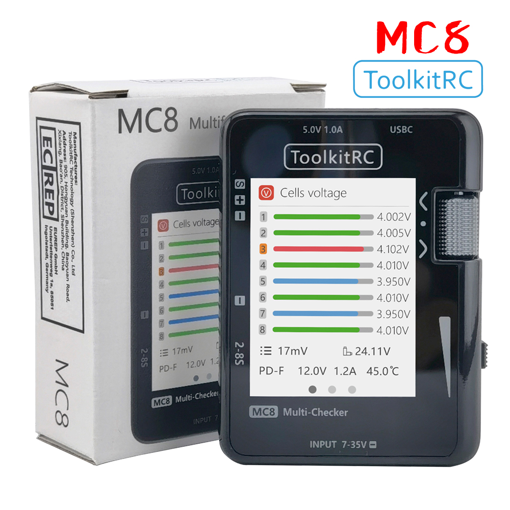 ToolkitRC MC8 SC100 Mini Size  - Drone Battery Voltage Checker recensione e prezzo