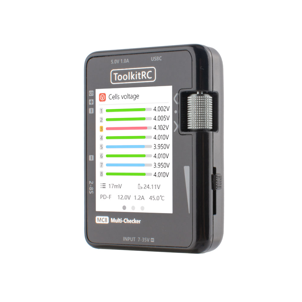 ToolkitRC MC8 SC100 Mini Size  - Drone Battery Voltage Checker recensione e prezzo