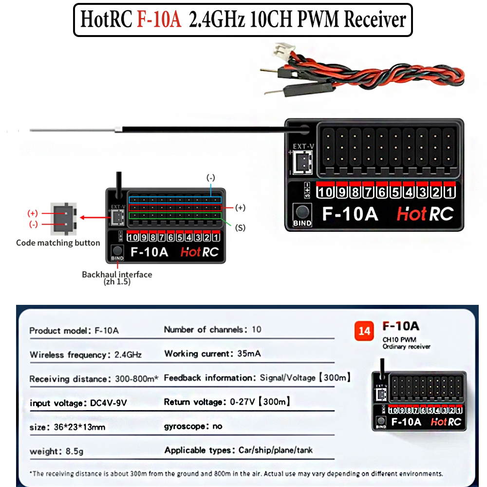 Hotrc Hot rc HT-10A HT10A 2.4G - Drone Battery Connector recensione e prezzo