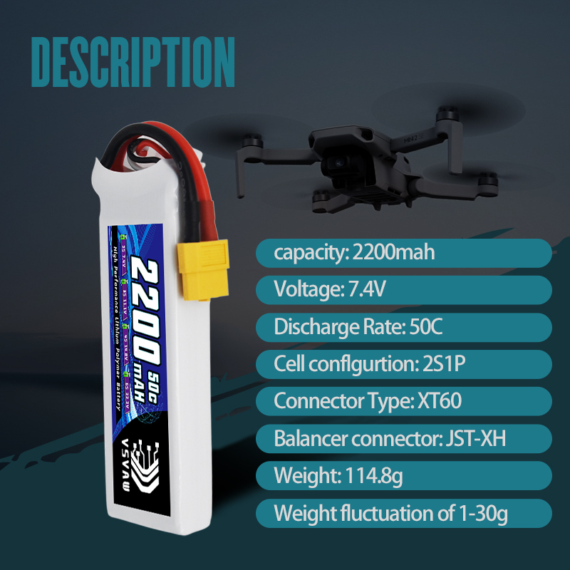 VSVAW 7.4V 2200mah 2S Drone Li - Drone Battery Plate recensione e prezzo