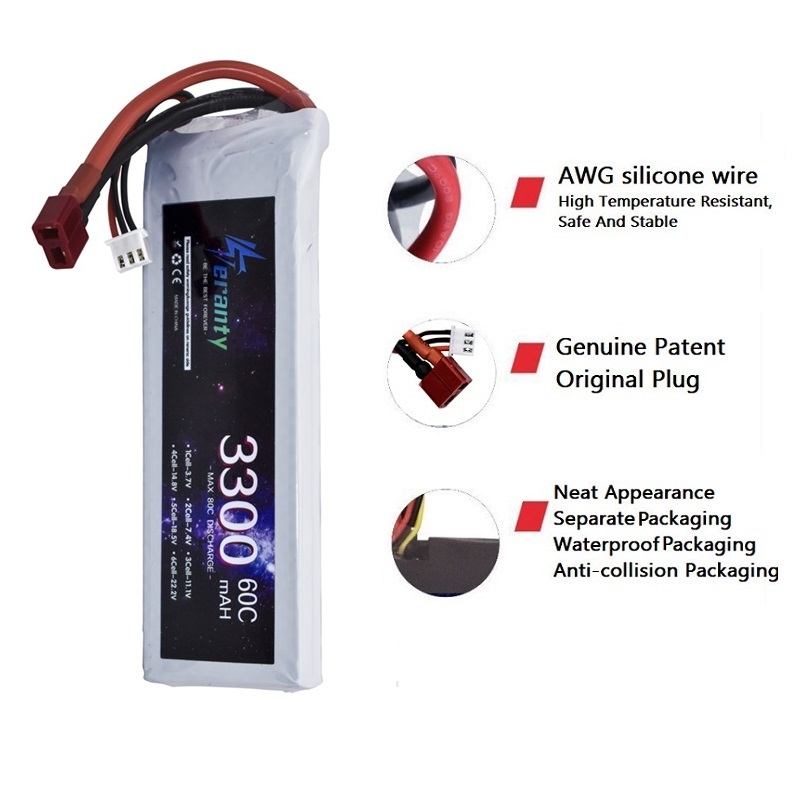 2S 7.4V LiPo Battery 3300mAh 6 - Drone Battery Connector recensione e prezzo