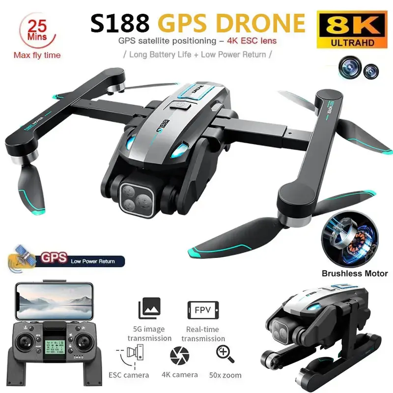 S188 Professional 8K GPS Drone - Drone Battery Li-Ion recensione e prezzo