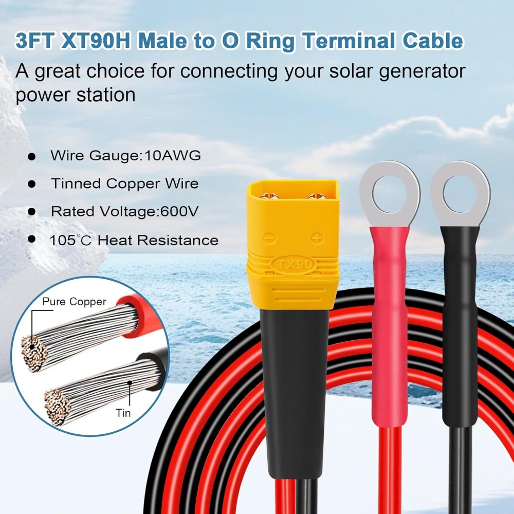 XT90 to O Ring Terminal Cable  - Drone Battery Connector recensione e prezzo