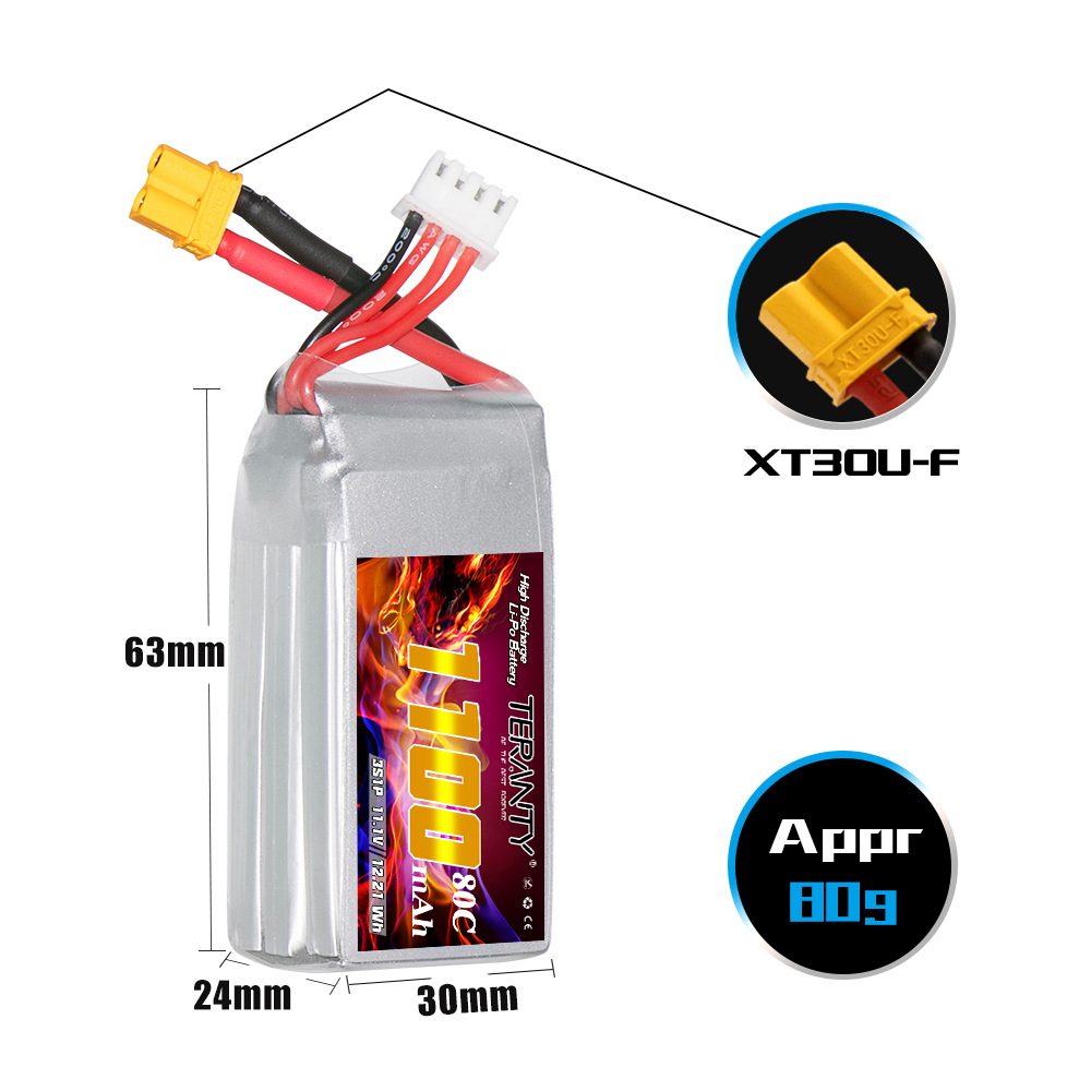TERANTY 3S 11.1V 1100mAh 80C/1 - Drone Battery Li-Ion recensione e prezzo