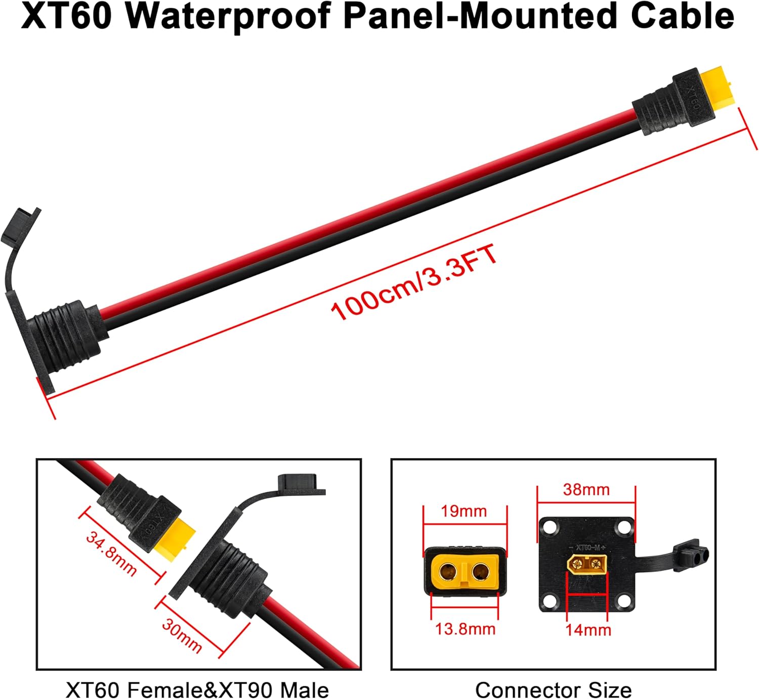 JMUYTOP 3FT 12AWG XT60 Panel M - Drone Battery Connector recensione e prezzo